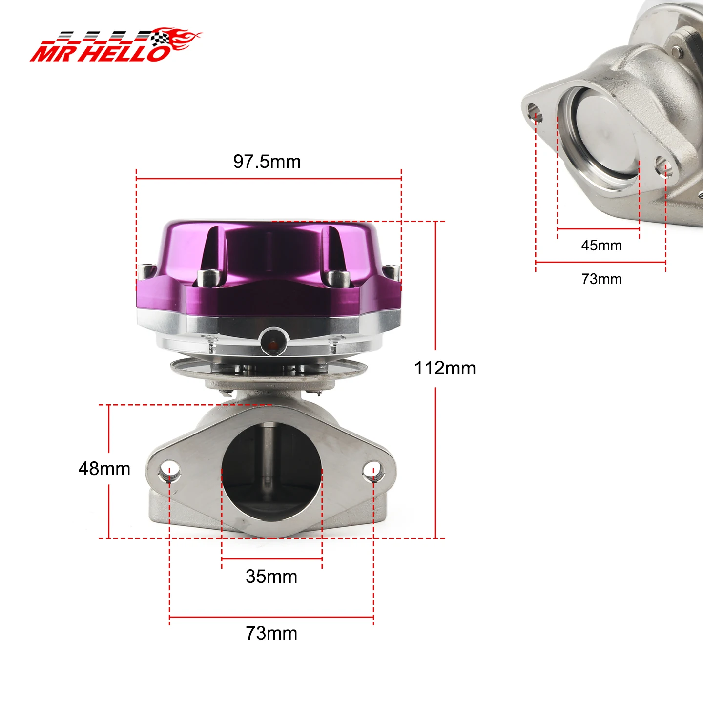 Válvula Wastegate Externa 38mm 14 PSI con Anillo Descarga – Turbo Racing - imagen 2