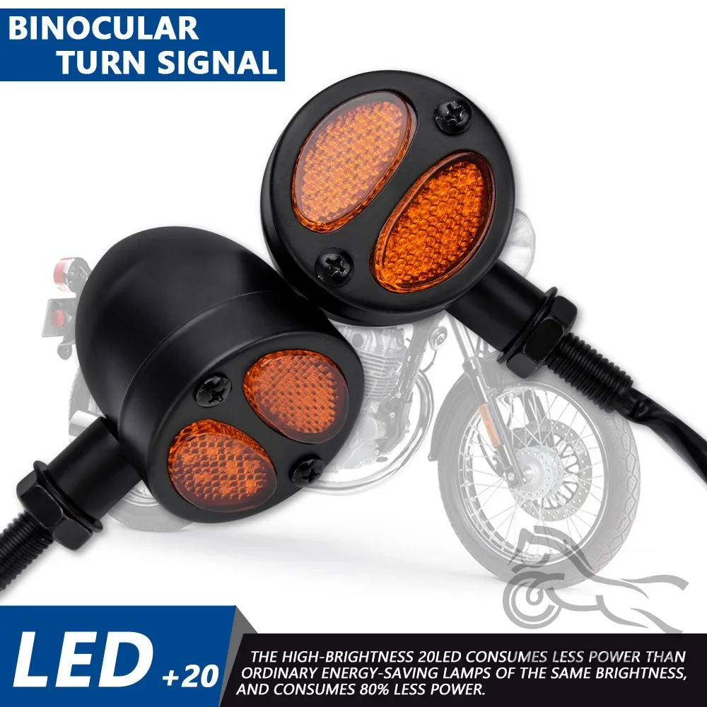 Intermitente LED bala para motocicleta – señal giro retro doble haz