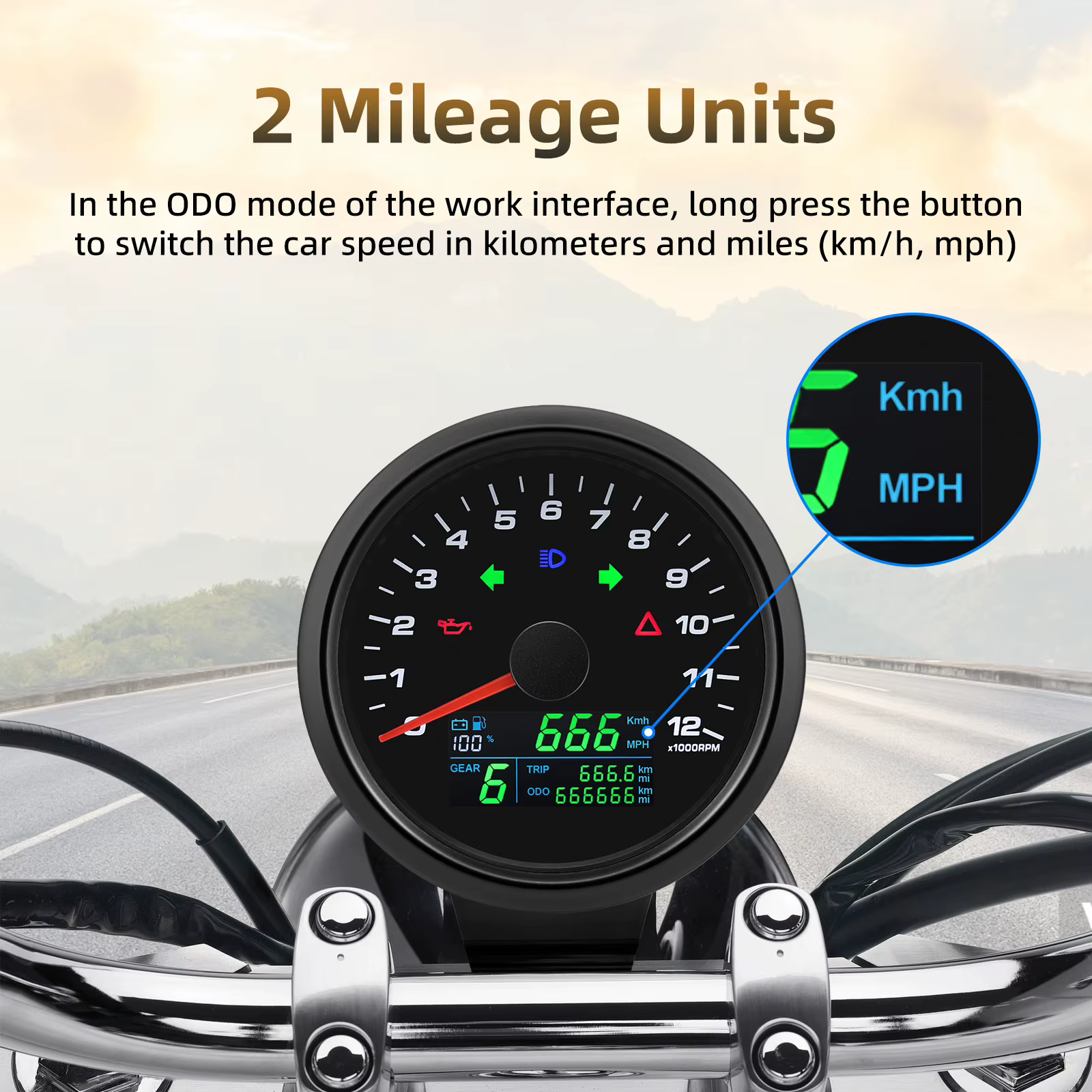 Tacómetro digital con GPS, voltímetro y marcha para coche y moto - imagen 4