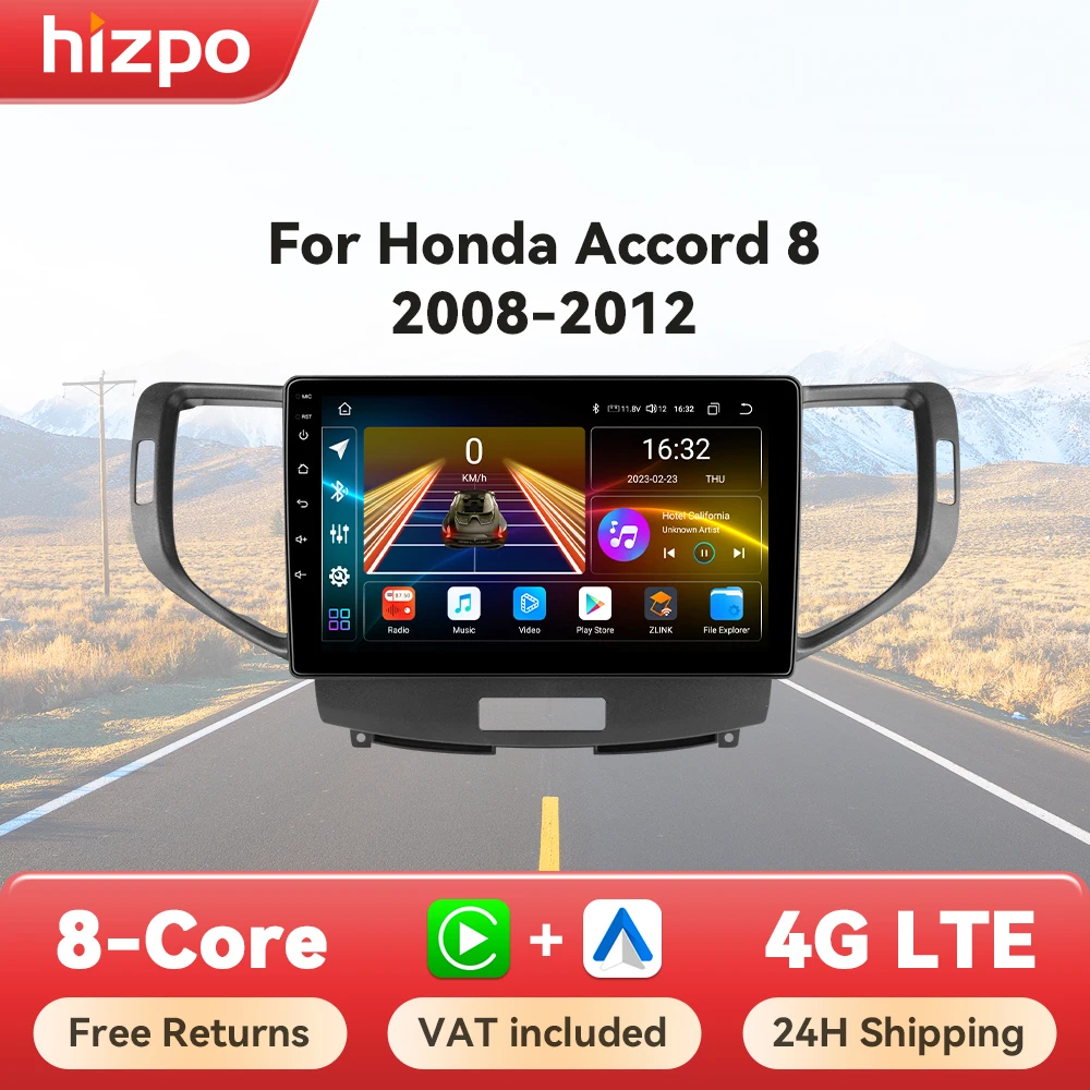 Radio Android Hizpo para Honda Accord 8 (2008-2012) con Bluetooth y GPS
