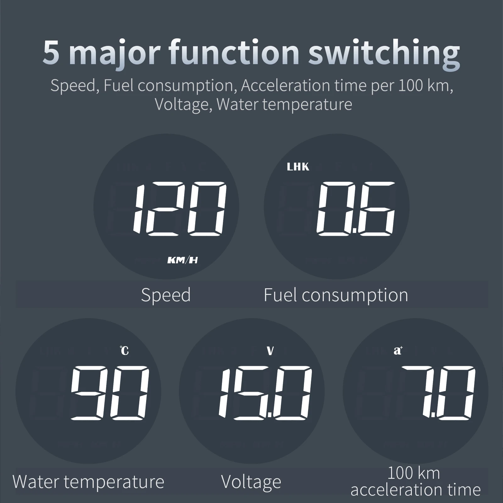 Display HUD OBD universal - velocímetro digital, temperatura agua y consumo - imagen 3