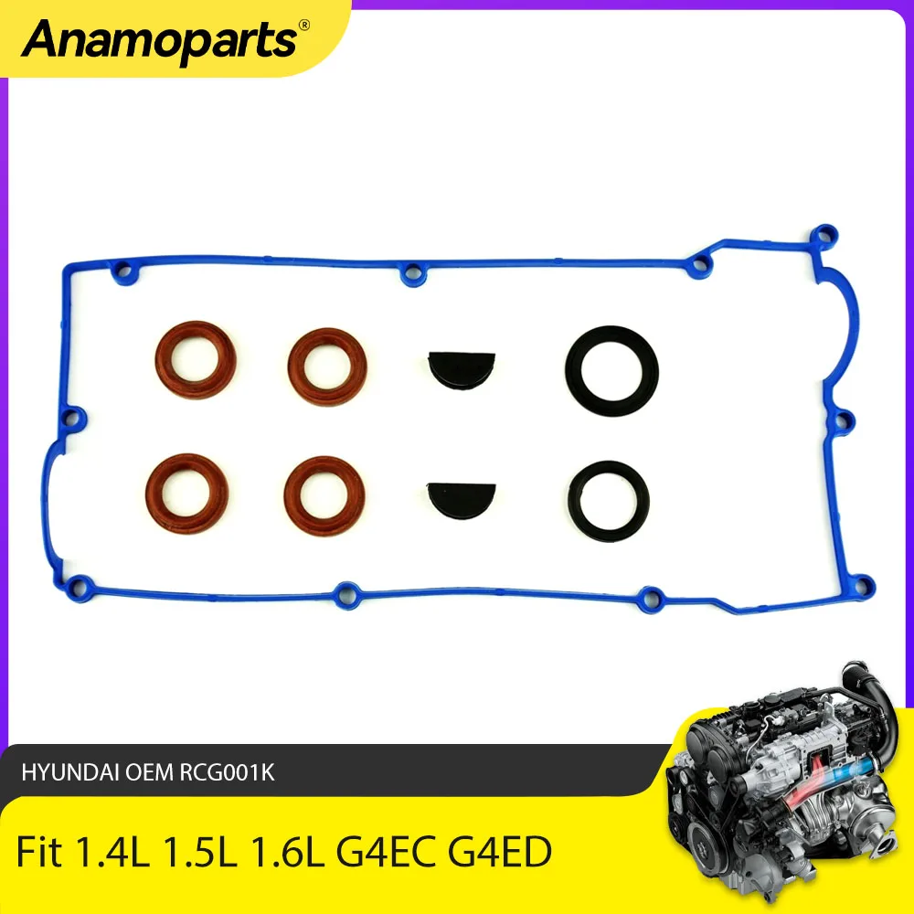 Juntas de tapa de válvulas G4EC/G4ED para Hyundai Accent y Kia Rio