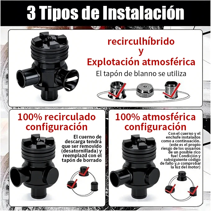 Válvula de descarga turbo BOV aluminio para VW GTI, Jetta y Audi - imagen 5