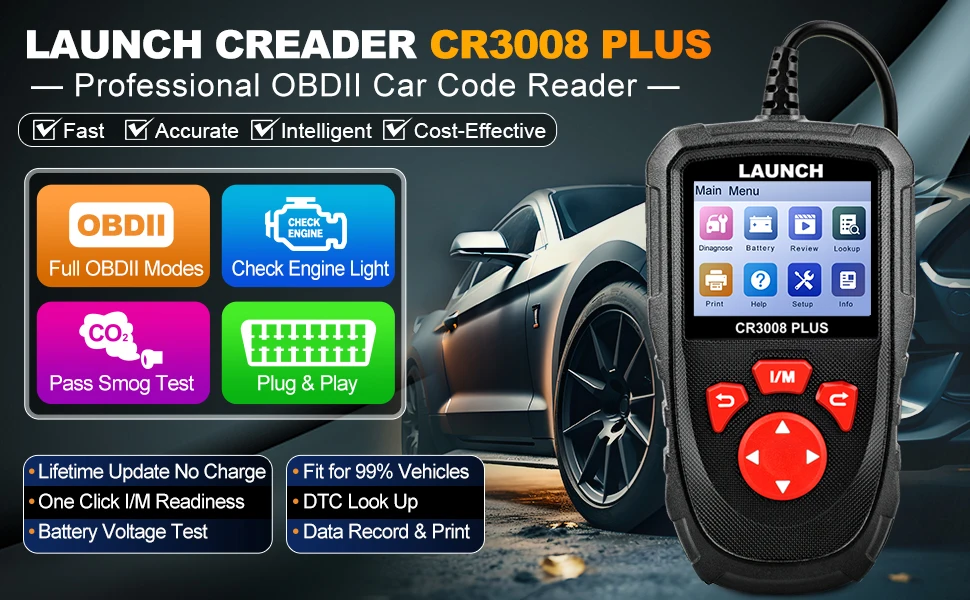 Escáner LAUNCH CR3008 PLUS para diagnóstico OBD2 de vehículos