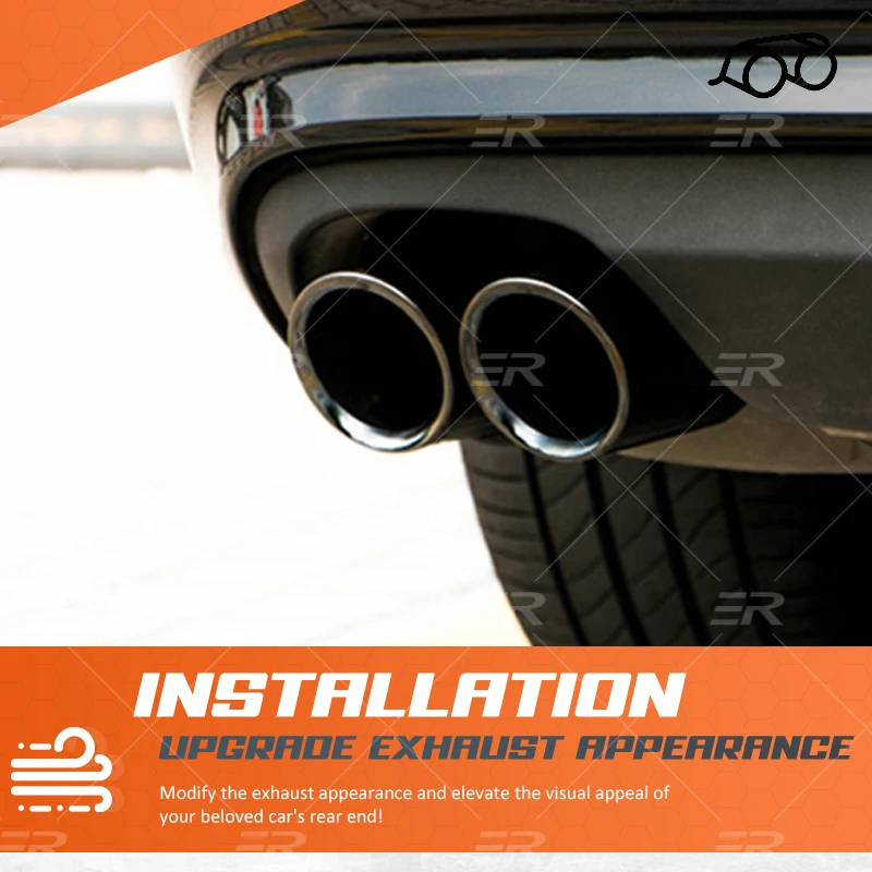 1 pieza de alta calidad con pieza OEM, accesorios para coches, embellecedor de 56mm, tubo de escape de acero inoxidable, piezas modificadas para automóvil, silenciador - imagen 5