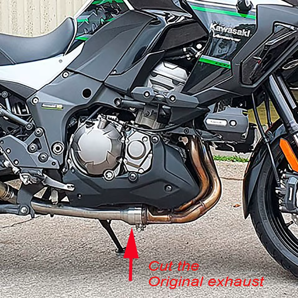 Para Kawasaki Versys 1000 SE KLZ1000 Versys1000 Escape 2019-2021 silenciador tubo de enlace medio modificado - imagen 5