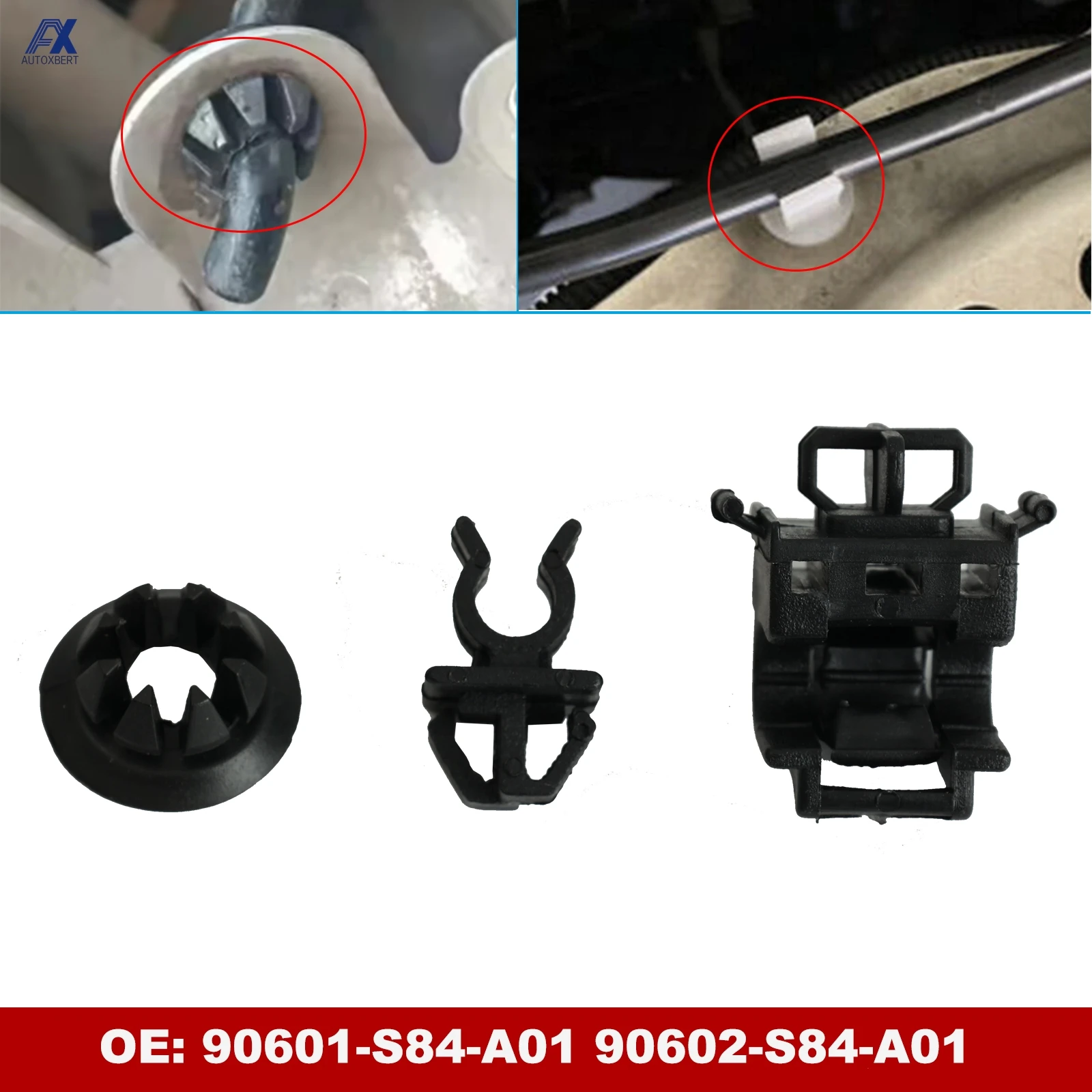 Honda 90601-S84-A01 Clip ojal varilla capó para Accord Odyssey Pilot