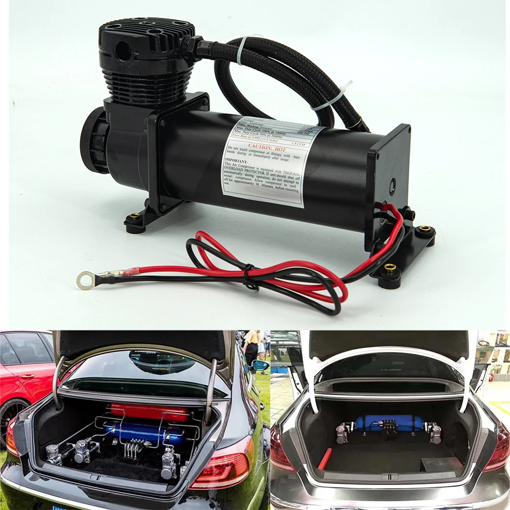 Compresor suspensión neumática MAXPOWER 12V 200 PSI universal para coche - imagen 4