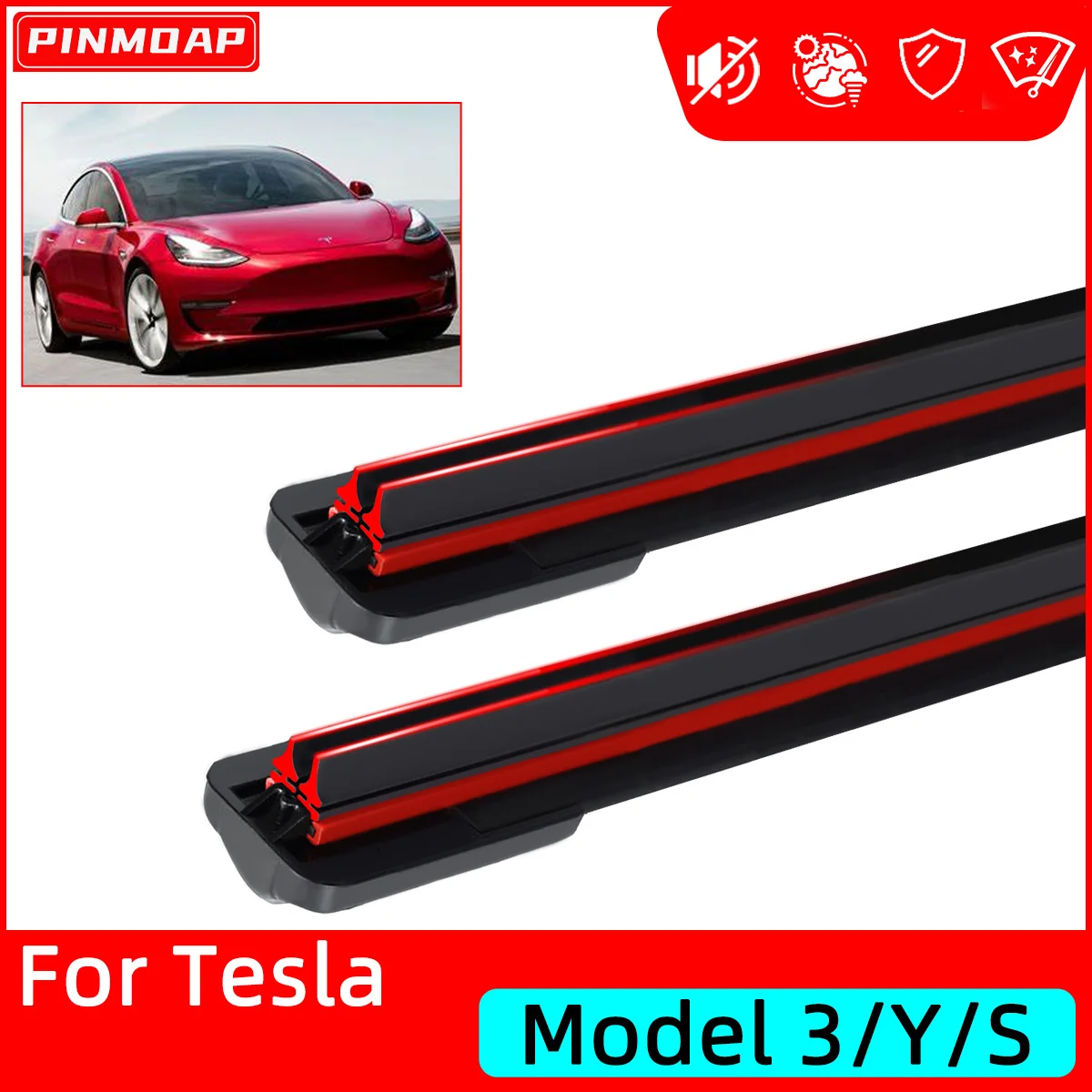 Escobillas limpiaparabrisas para Tesla Model 3/Y/S – goma universal