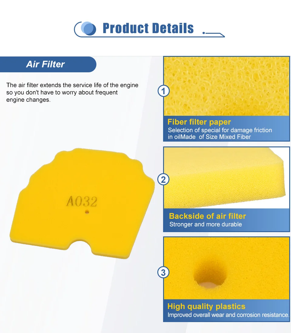 Conjunto de filtros para motocicleta