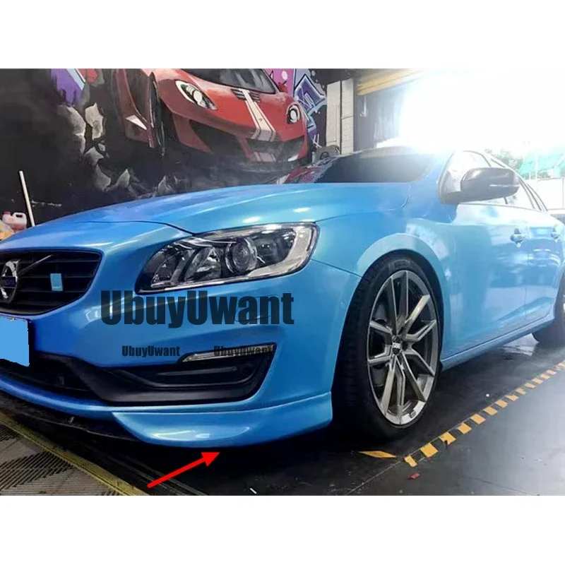 Para Volvo V60 S60 alta calidad ABS negro y ABS fibra de carbono parachoques labio delantero divisor difusor alerón 2014-2018 - imagen 5