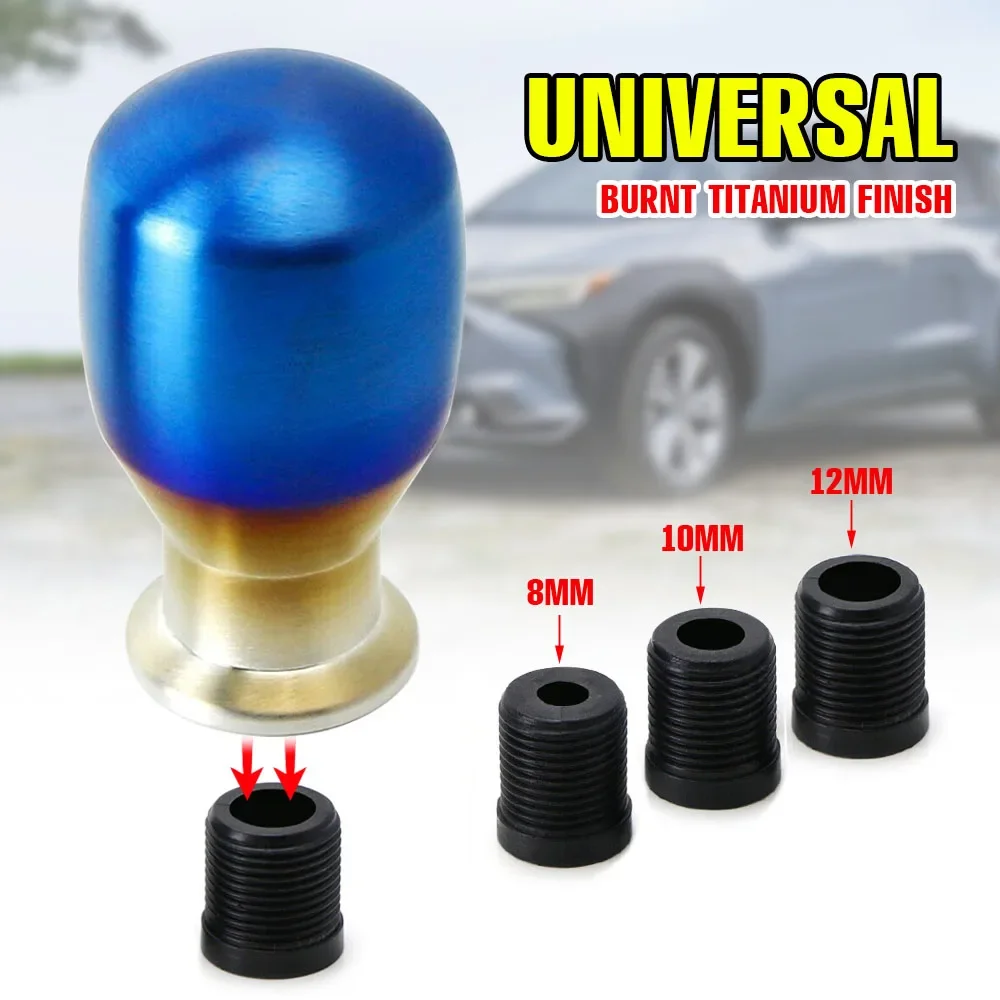 Perilla de cambio universal de aluminio azul titanio quemado - imagen 2