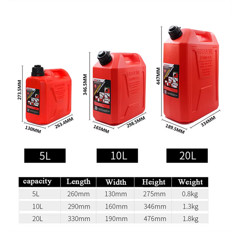 Tanque de combustible Jerry Can de plástico para vehículos