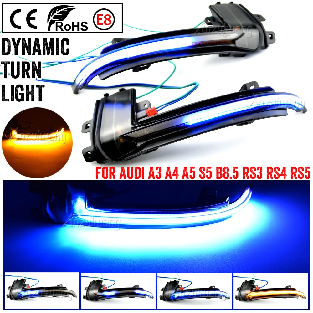 Intermitente LED dinámico secuencial de espejo para Audi A3 8P