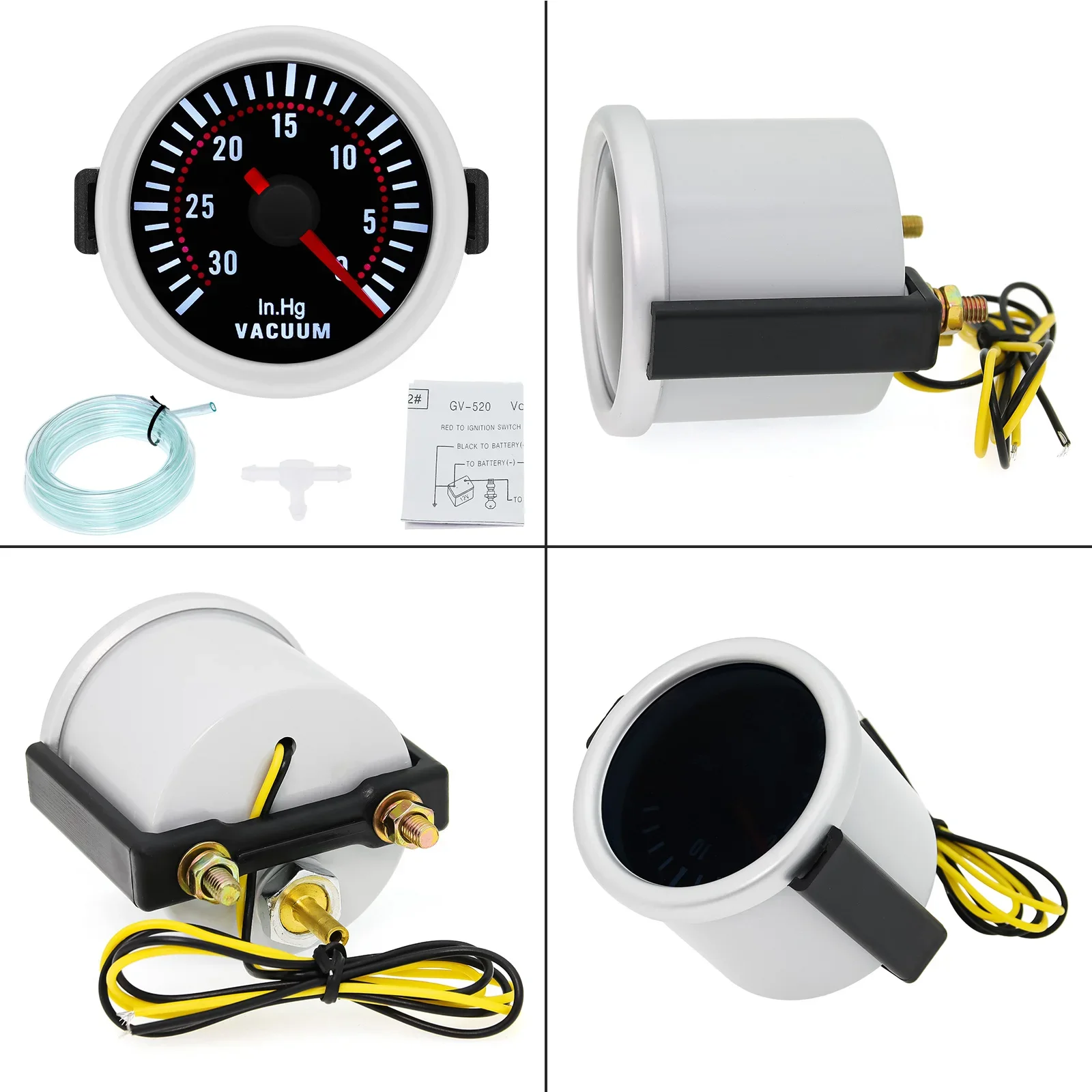 Medidor de vacío universal 52 mm LED con manguera para gasolina - imagen 2