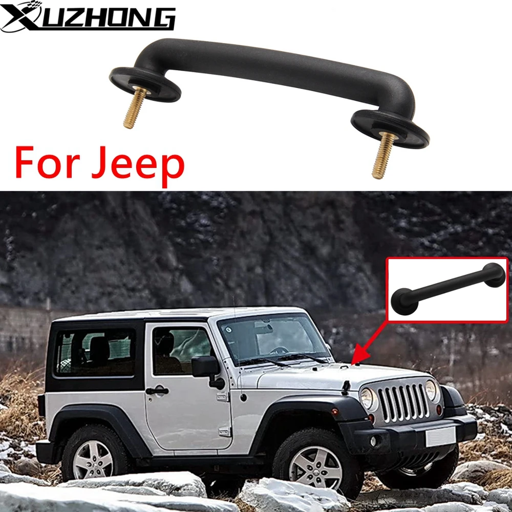 Soporte de parabrisas de coche, accesorios de bucle de manija para Jeep Wrangler JK TJ 1997-2017, soporte de sujeción hacia abajo, correa de capó