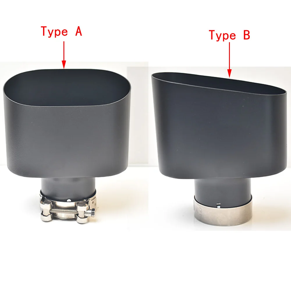 Punta de escape universal acero inoxidable negro mate para tuning