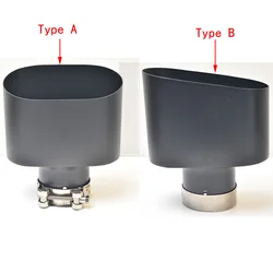 Punta de escape universal acero inoxidable negro mate para tuning