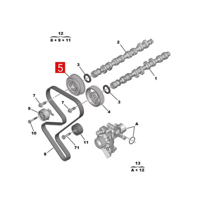 Engranaje árbol de levas 0805J4 para Peugeot 206 307 406 Citroën - imagen 3