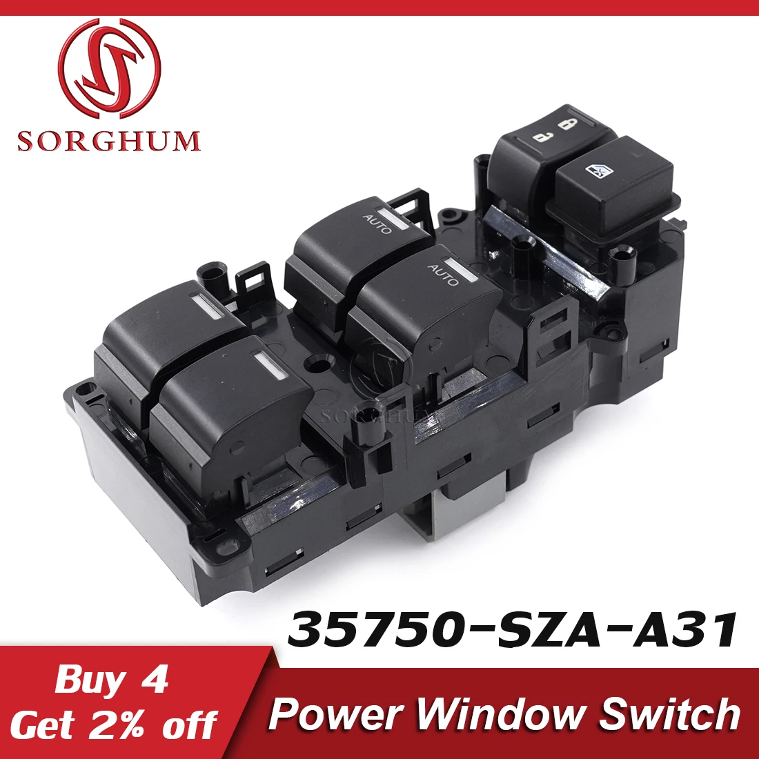 Sorghum 35750-SZA-A31 Mando elevalunas eléctrico Honda Accord/Pilot