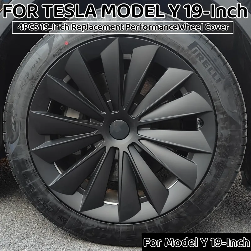 4 Uds. Tapa de rueda de 19 pulgadas, tapa de cubo de repuesto de rendimiento, cubierta de llanta completa para Tesla Model Y 2020-2024, accesorios