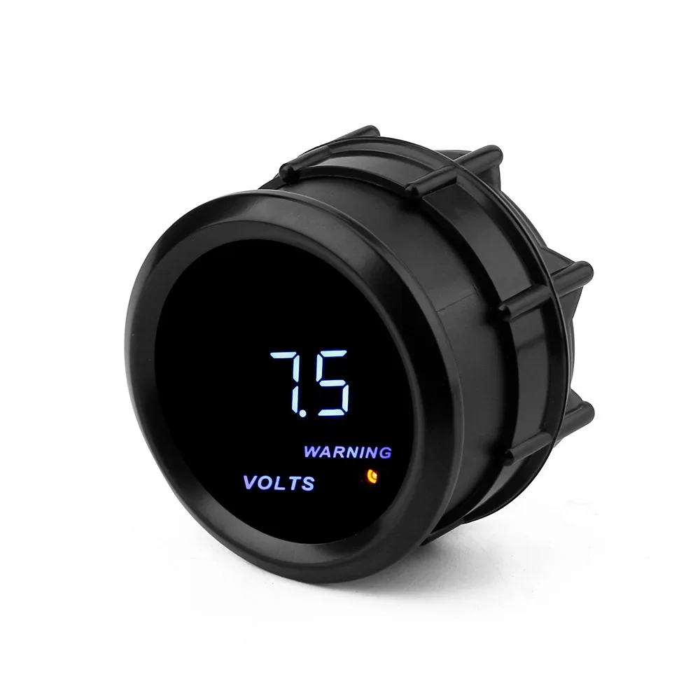 Voltímetro digital coche 52mm LED azul 8-18V universal cara negra - imagen 2