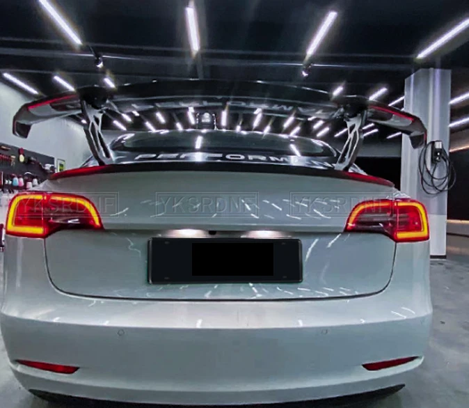 2015-2021 para Tesla Model 3 S X Spoiler modelo S alerón trasero del maletero Material de fibra de carbono Real modelo accesorios para automóviles - imagen 5