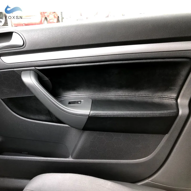 Cubierta de panel de puerta en cuero microfibra para VW Golf V Jetta