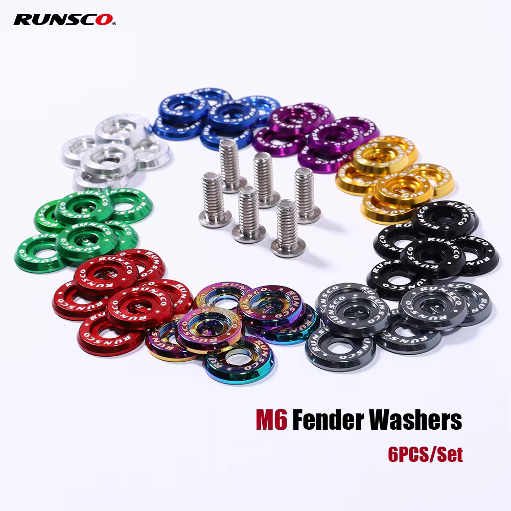 Arandelas de aluminio anodizado y pernos M6 Runsco
