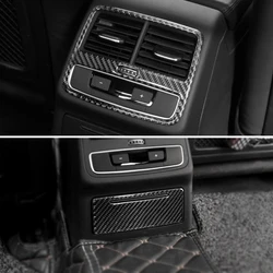 Para Audi A4 B9 A4L 2017 2018 coche de fibra de carbono aire acondicionado trasero salida de ventilación cubierta de Panel pegatina embellecedora