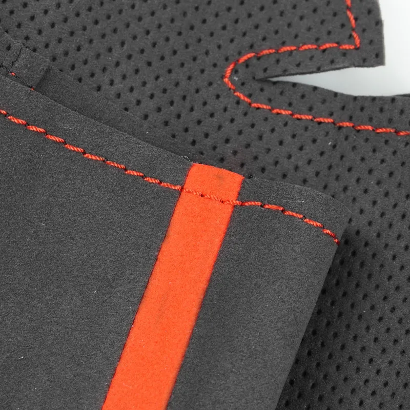 Protector para volante de coche para Fiat Bravo Punto Linea 2007-2019 Doblo Qubo para Opel Combo 2012-2017 embellecedor de cuero perforado de gamuza