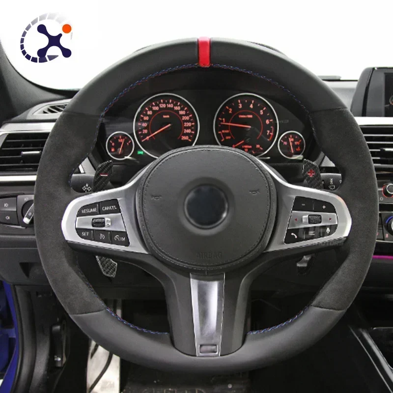 Volante Alcantara de actualización deportiva de coche de reacondicionamiento de alta calidad para BMW serie 5 g31 g30 - imagen 4