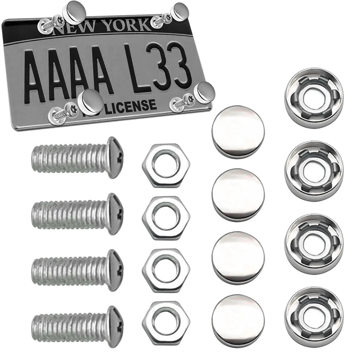 Tornillos antirrobo para matrícula de coche de acero inoxidable