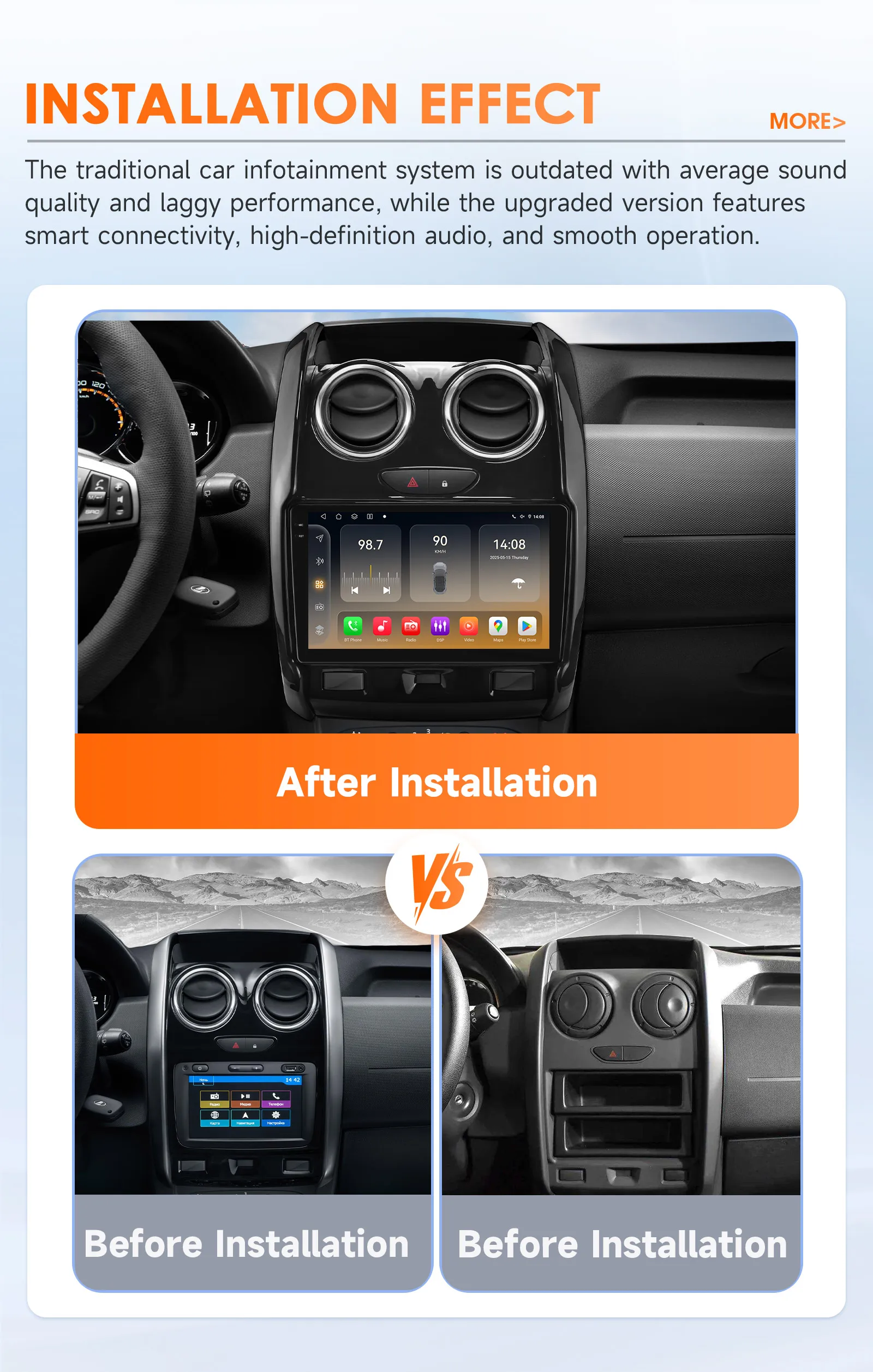 Radio 2 DIN Android con CarPlay para Renault Duster 2015-2020 - imagen 3