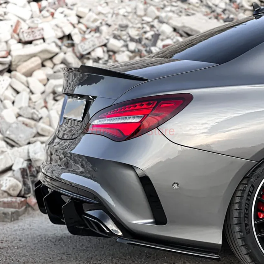 Difusor trasero negro brillante para Mercedes-Benz CLA45 W117 (2016-2018) - imagen 2