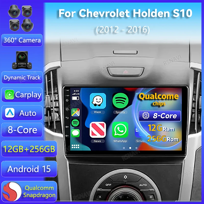 Autoradio Android 15 CarPlay Chevrolet Holden S10 (2012-2016) GPS BT DSP