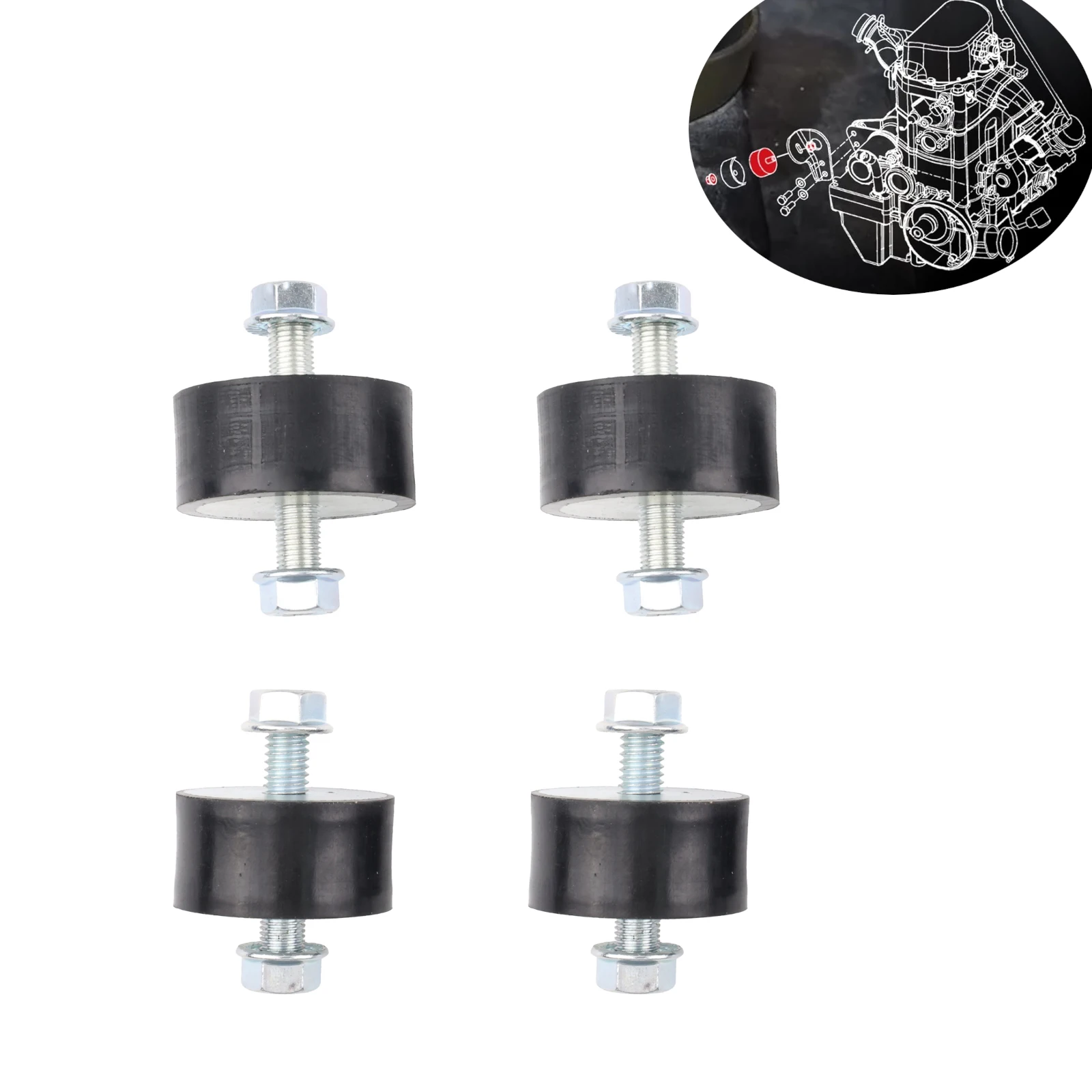 Kit soportes motor goma delanteros y traseros Polaris Sportsman