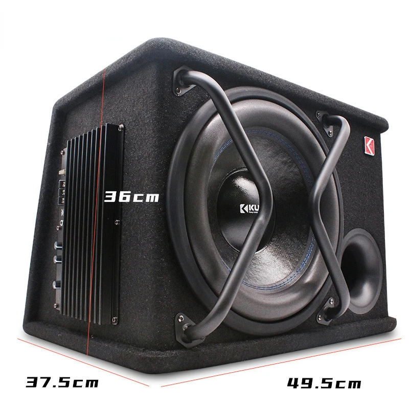 Altavoz de alta potencia montado en el coche, modificación de Audio Trapezoidal con sobrepeso, Subwoofer de 12 pulgadas, 12V