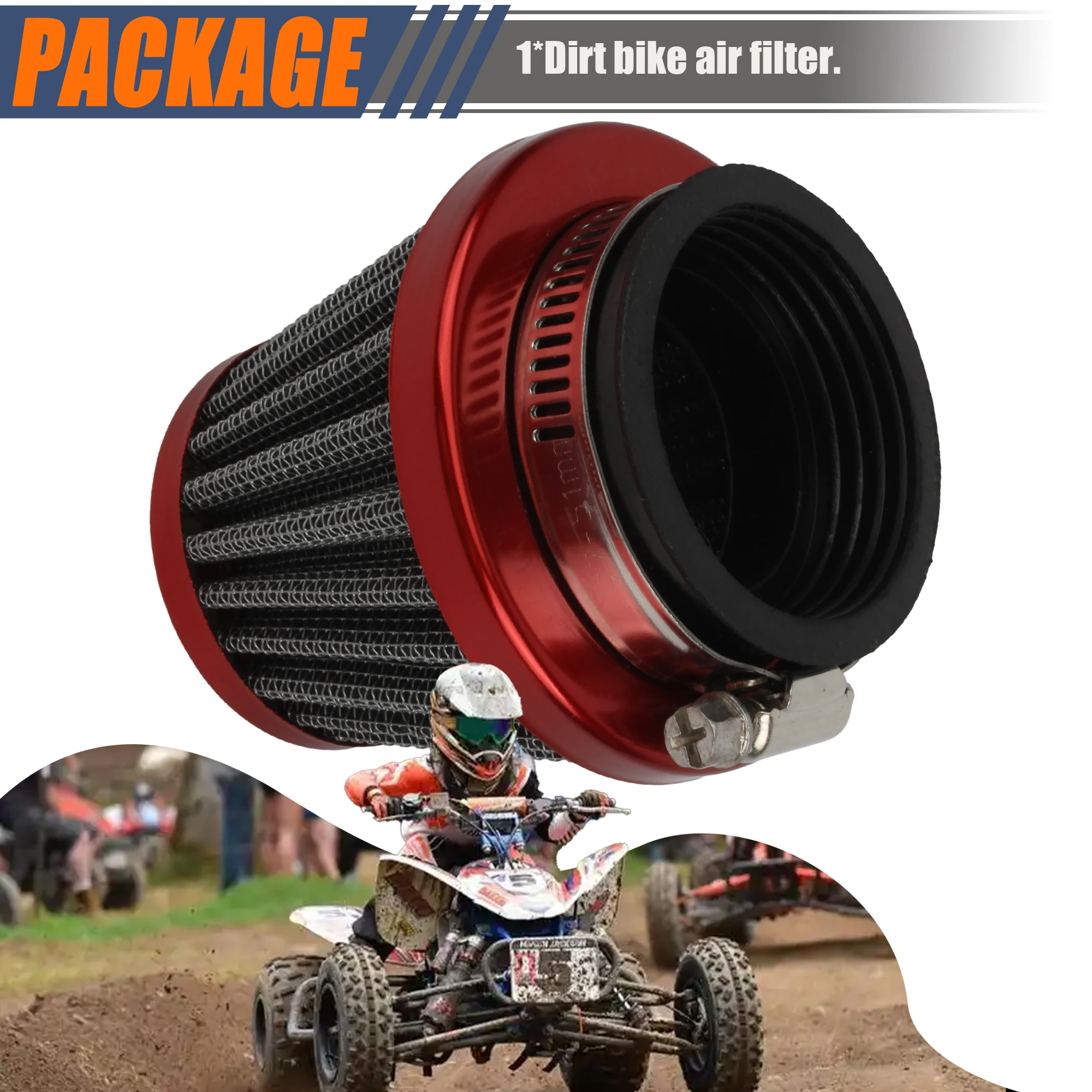 Filtro de aire instalado en una motocross