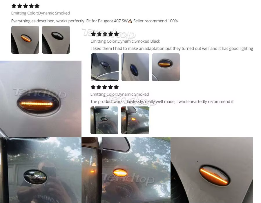 Luces LED laterales dinámicas para Peugeot y Citroën