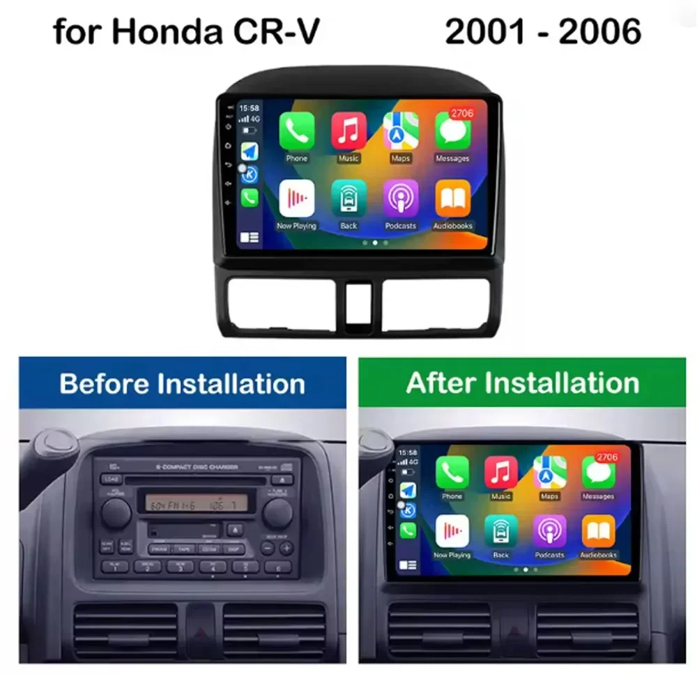 Pantalla multimedia para Honda CR‑V con CarPlay y Android Auto, AHD - imagen 2