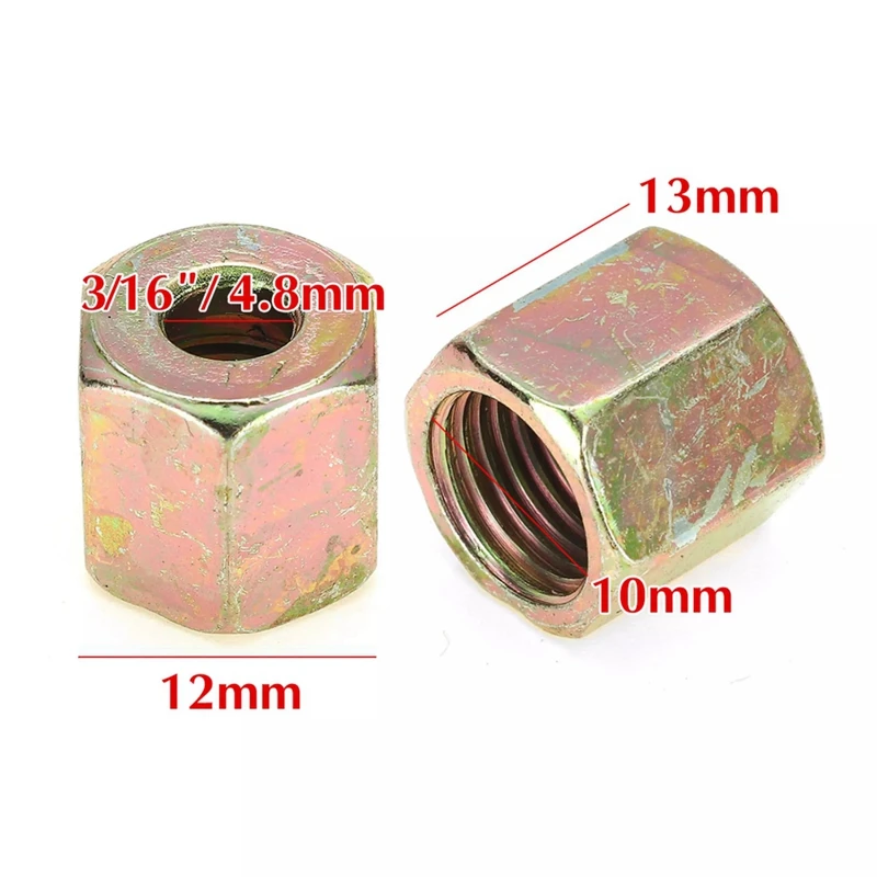 Racores para tubo de freno de cobre 3/16", M10 x 1 macho y hembra - imagen 2