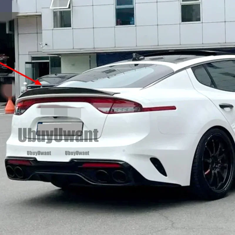 Uso para KIA K8 Stinger Spoiler Real brillante fibra de carbono ala trasera estilo R accesorios deportivos Kit de carrocería Stinger alerón trasero 14-19 - imagen 3