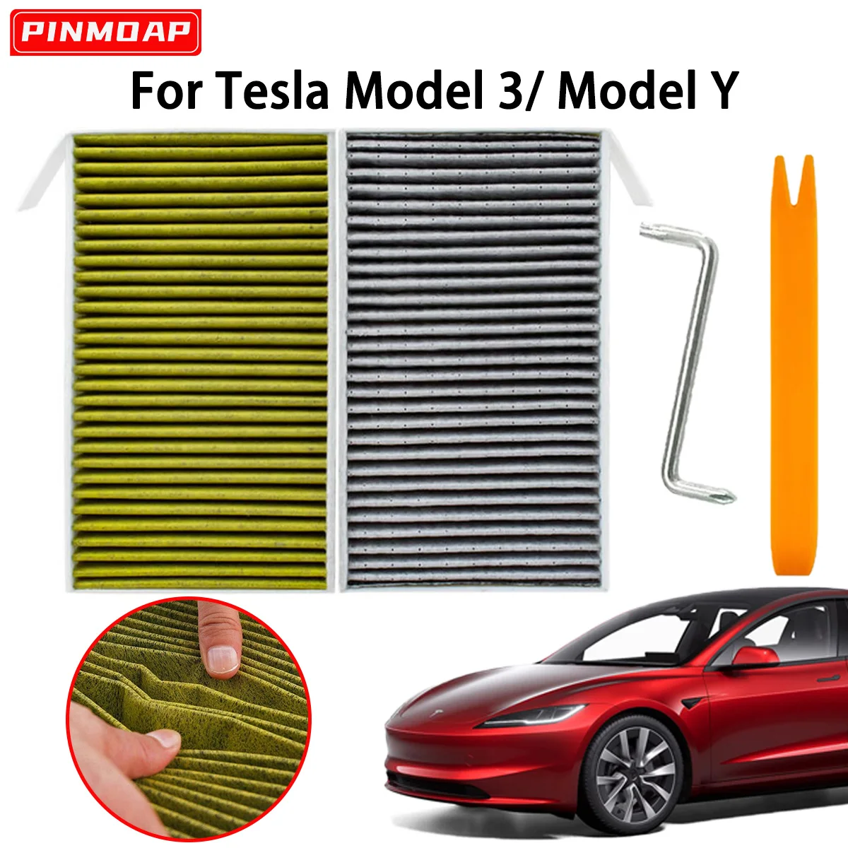 Filtro de habitáculo de carbón activado para Tesla Model 3/Y