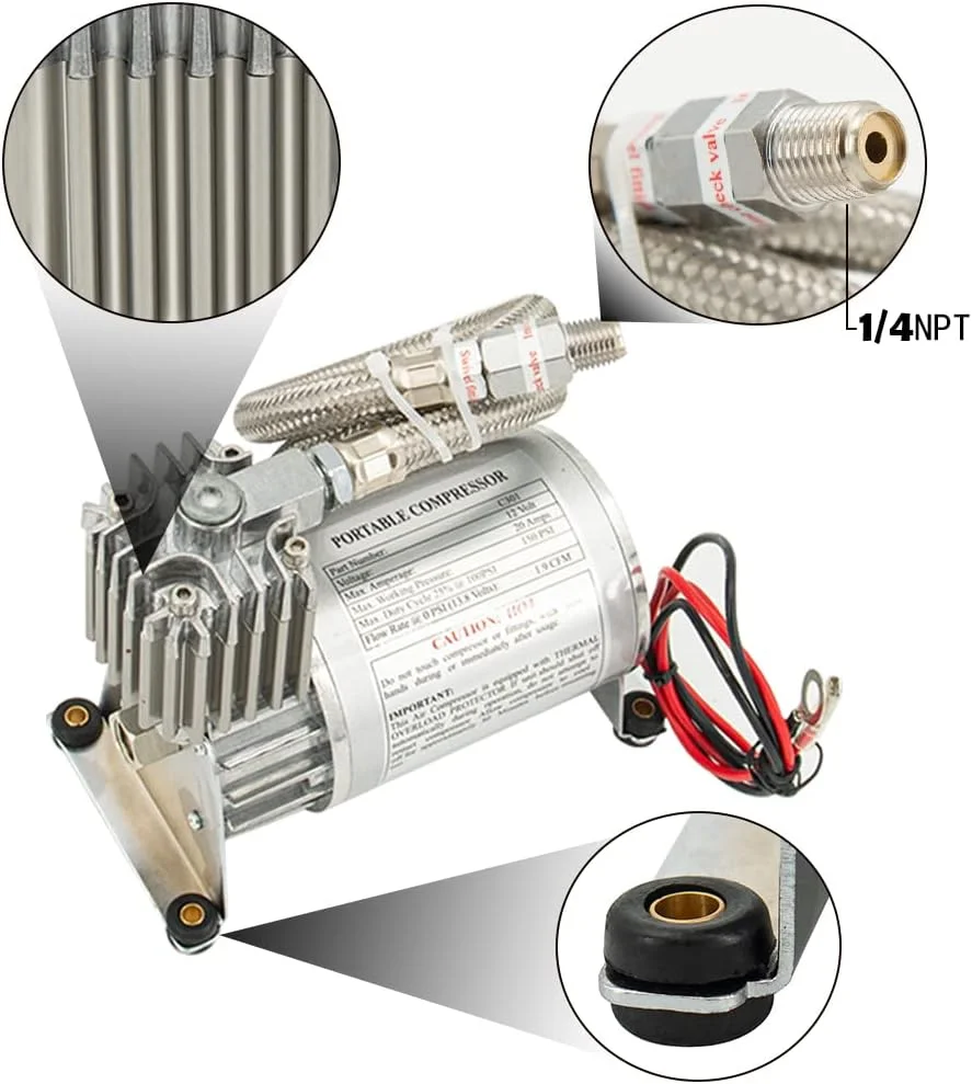 Compresor de aire aluminio 150 PSI 2PSC con depósito integrado - imagen 4