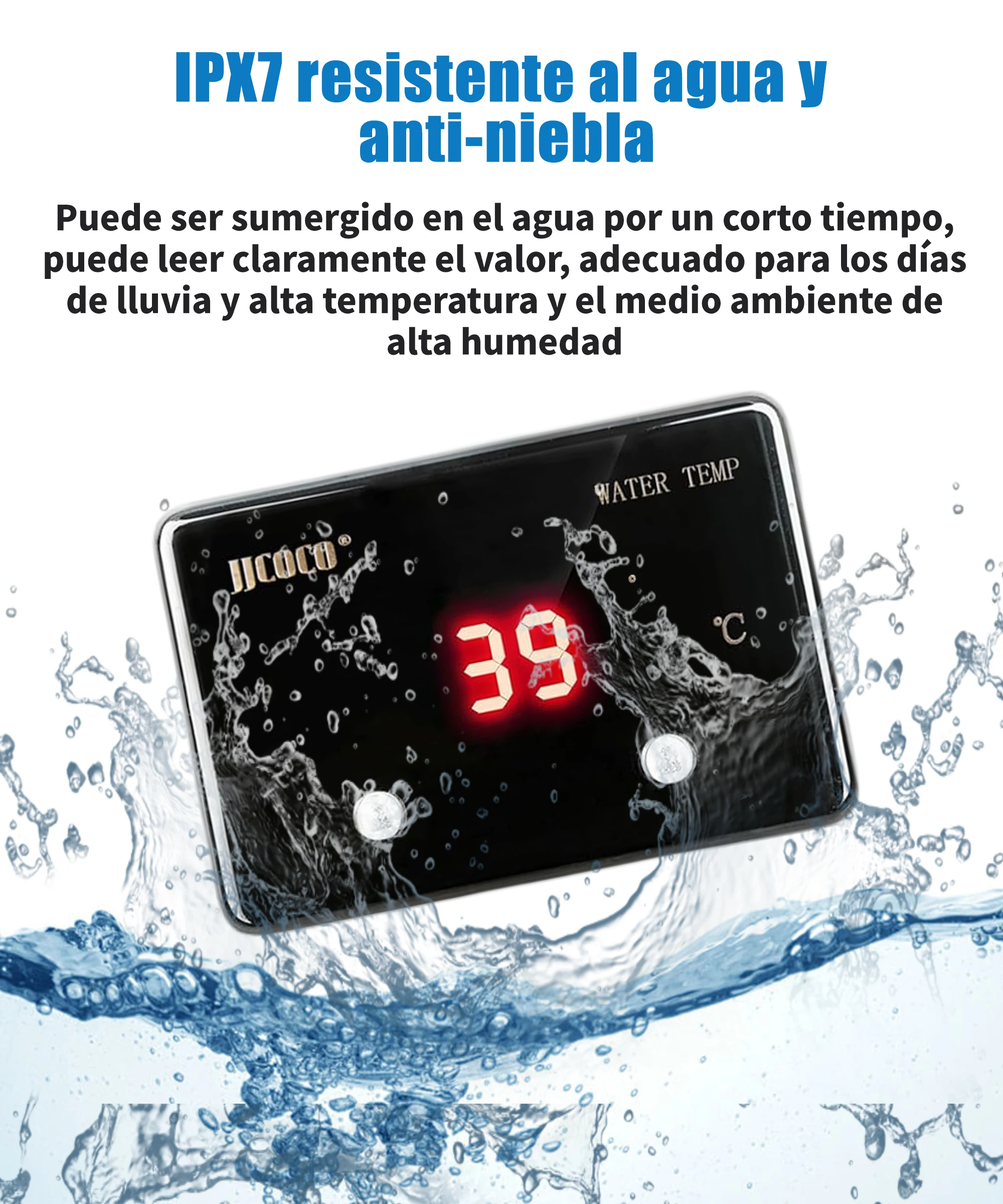 Medidor digital temperatura agua JJCOCO con sensor 1/8 NPT y alarma - imagen 5
