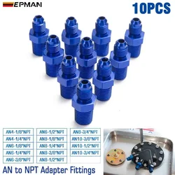 EPMAN Adaptador AN a NPT recto macho para manguera aceite combustible