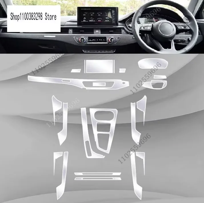 Para Audi A4 B9 2020-2022 consola central Interior de coche película protectora transparente de TPU película de reparación antiarañazos accesorios Refit