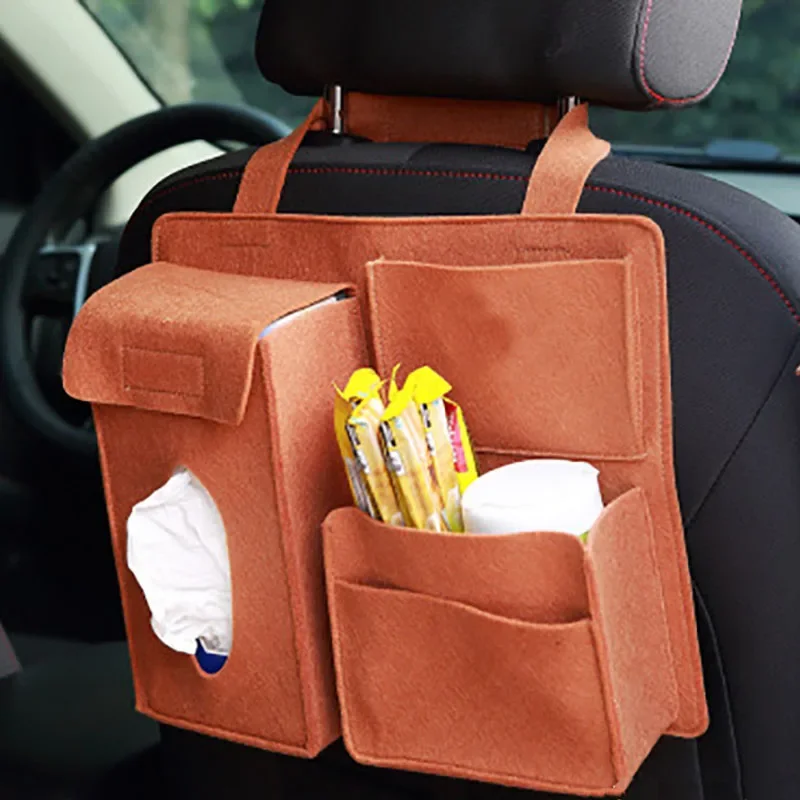 Organizador de fieltro para asiento trasero, móvil y pañuelos - imagen 2