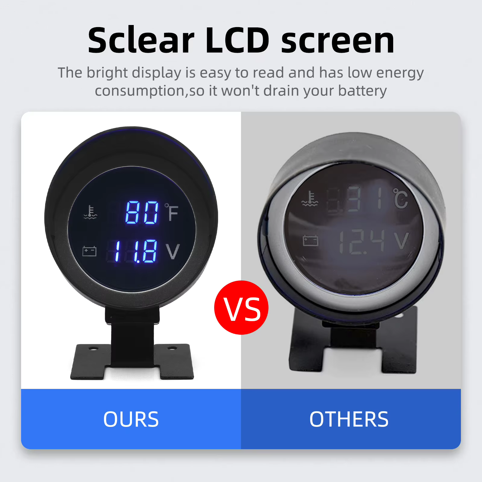 Reloj digital de temperatura del agua y voltímetro 12/24 V - imagen 5